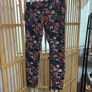 Pull&Bear Floral Skinny Jeans - Multicolor